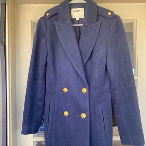 L’Agence Blue Wool Pea Coat